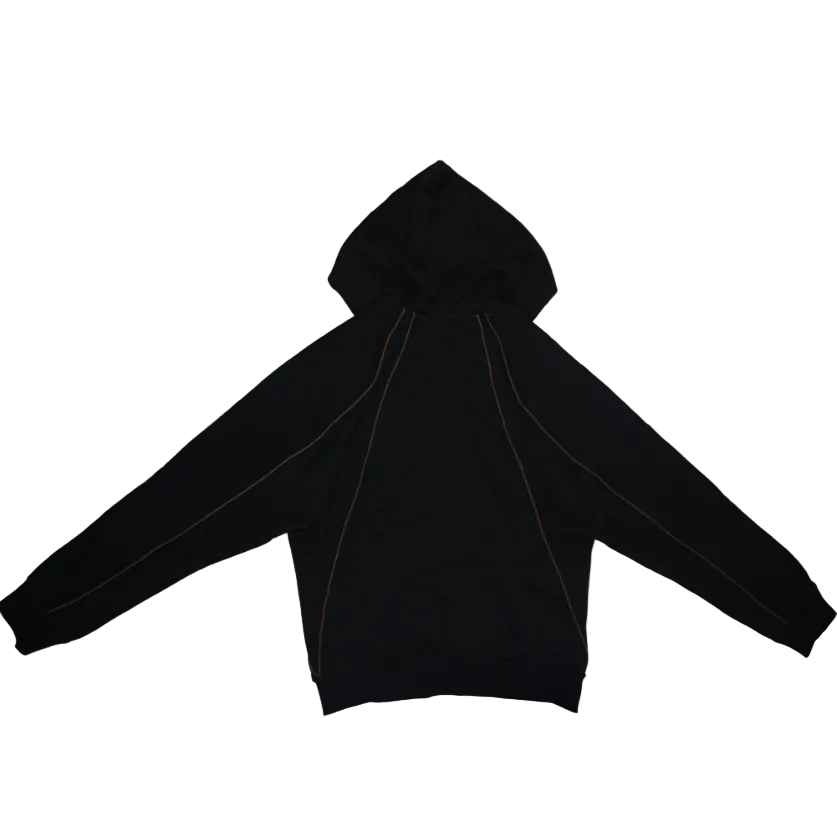 Black hoodie on a textured white background